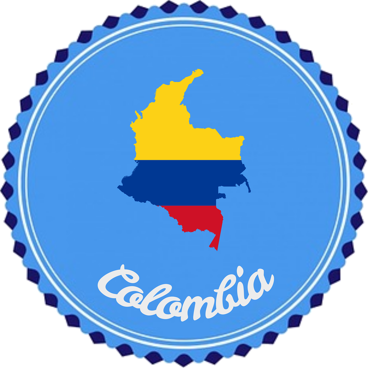 Badge Flair Colombia Flag Icon