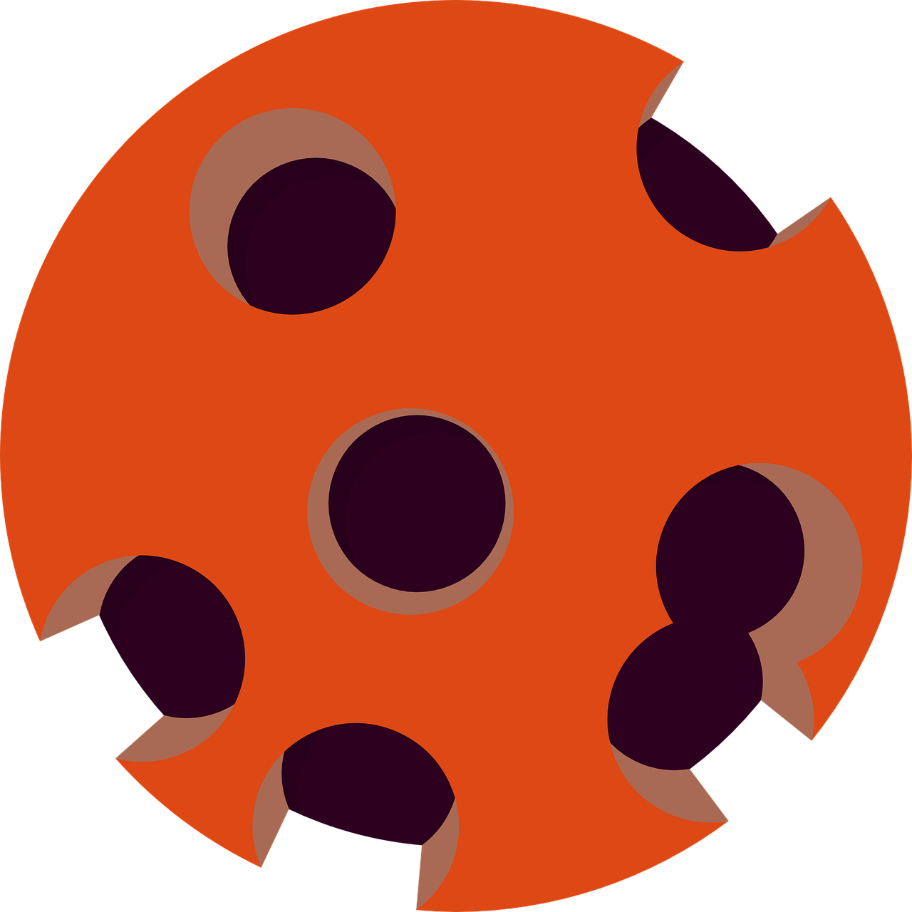 Ball 3D Holes Orange Violet