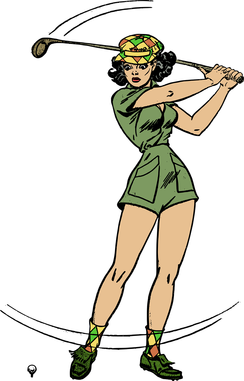 Female Golf Golfer Pinup Retro png image file has been added to the Female ...