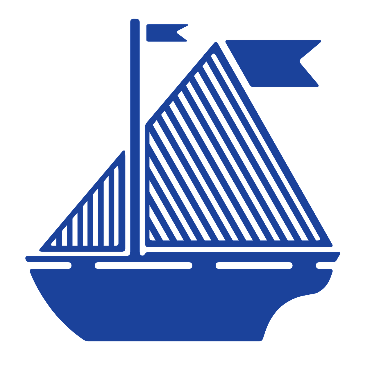 Sail Boat Flag Blue Sail Boat