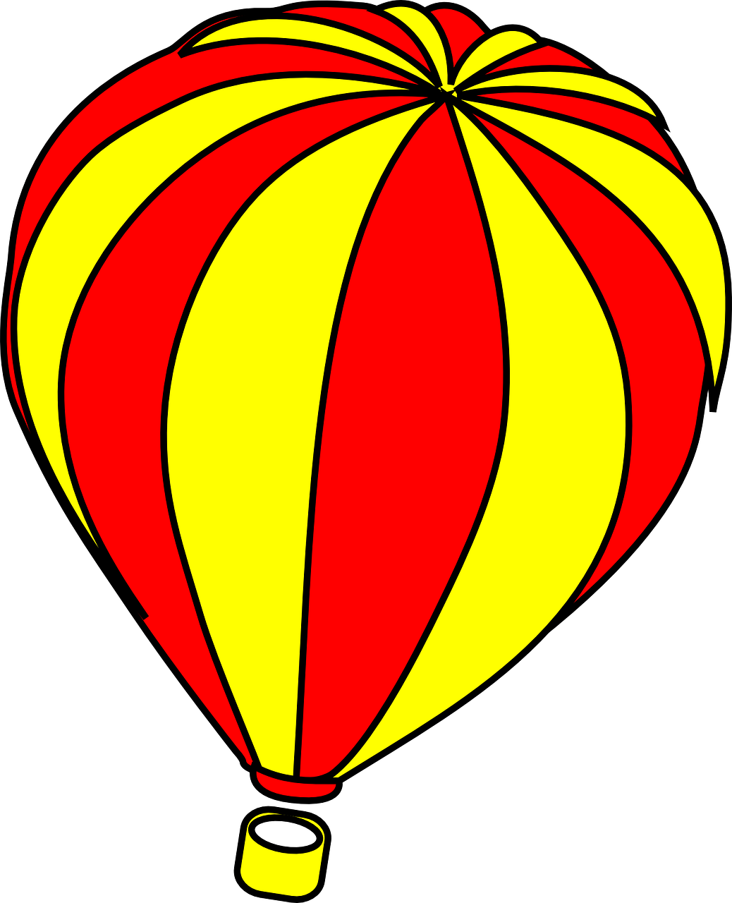 Hot-Air Balloon Fly Yellow Red