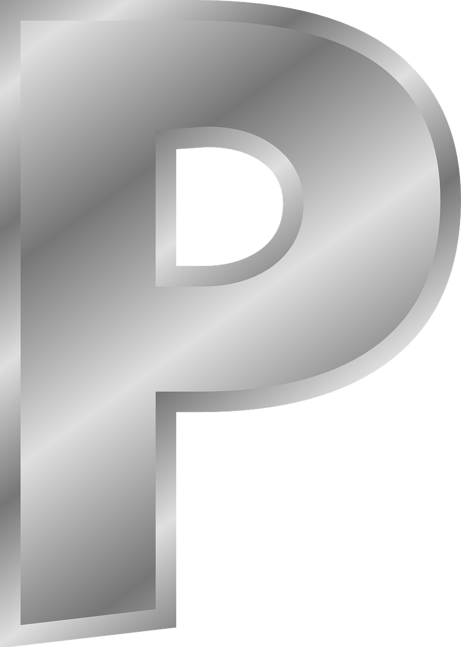 P Letter Alphabet Silver Type Png Picpng