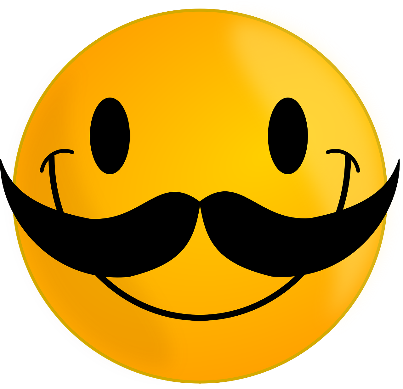 Mustache Smiley Happy Smiling