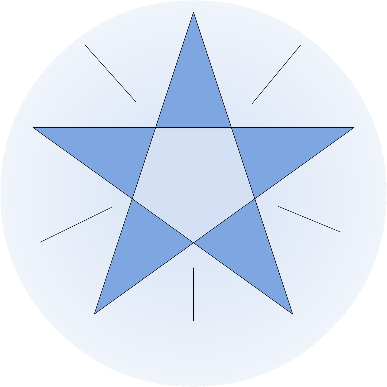 Star Blue Pentagon Triangles