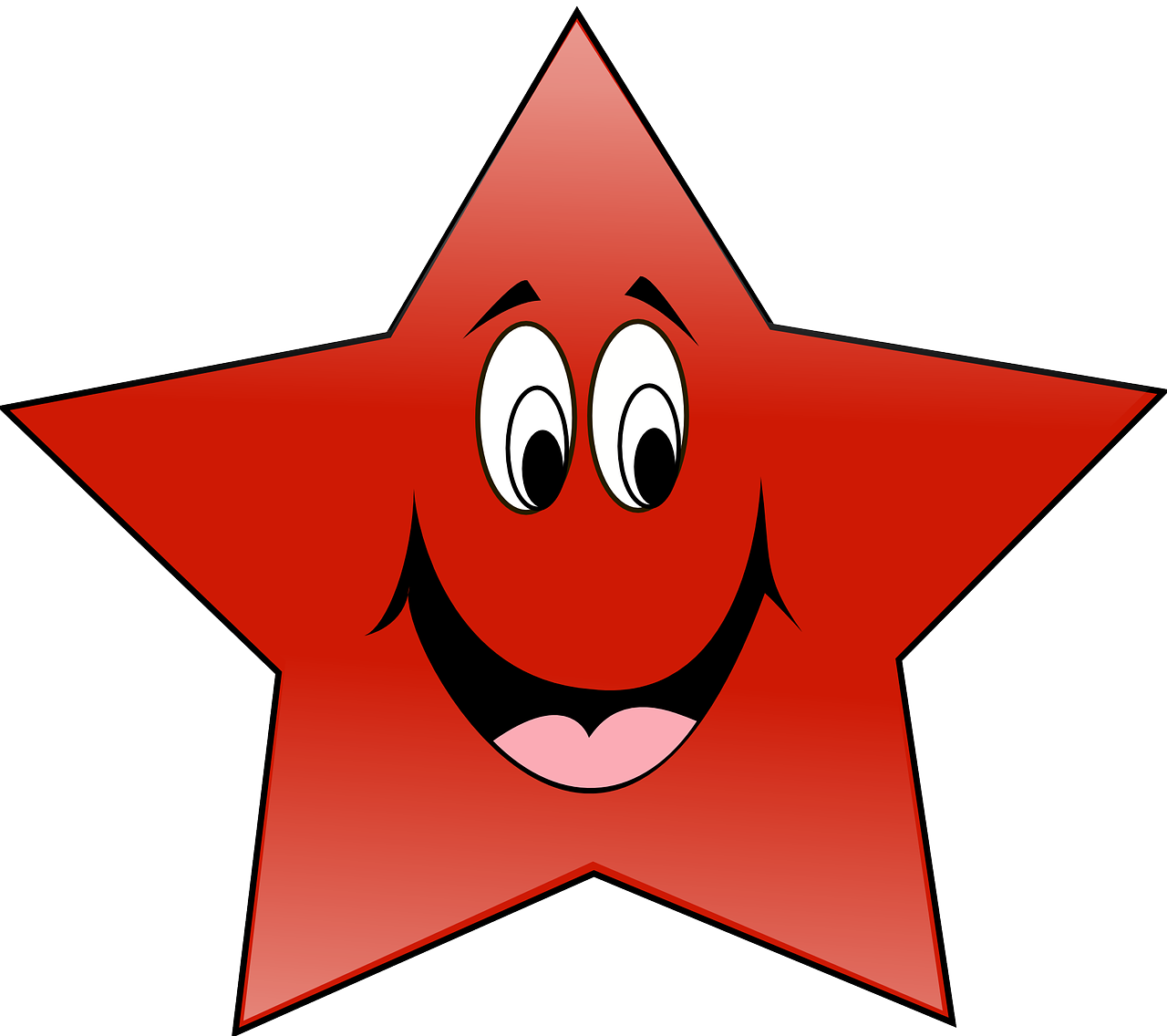 Star Red Shape Face Smiling PNG | Picpng